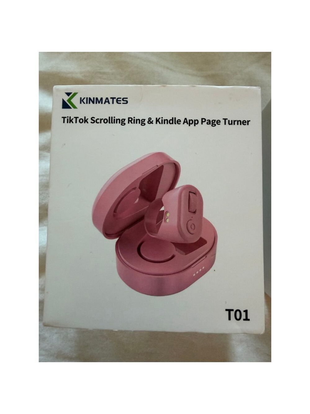 KINMATES Pink TikTok Scrolling Ring & Kindle App Page Turner One Size
